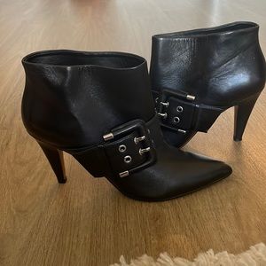 Nine West black leather booties